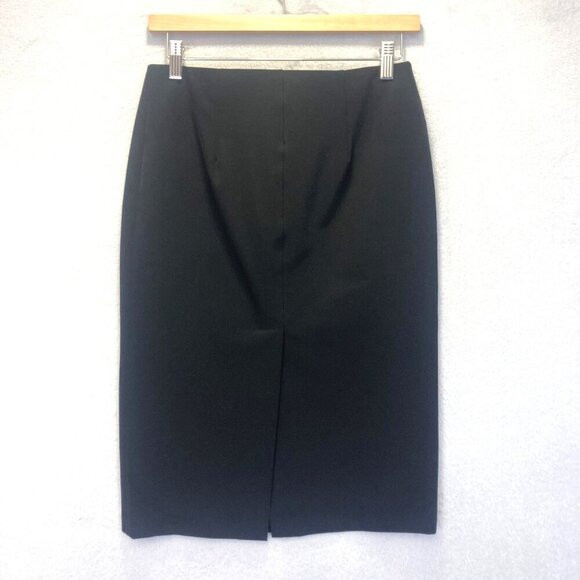 Vintage 90s Chaiken and Capone Black Pencil Skirt Womens 4 Stretch Knee USA - Picture 2 of 14